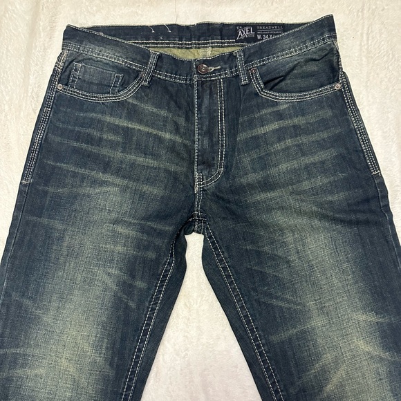 Mens dark wash relaxed straight jean - Picture 1 of 5